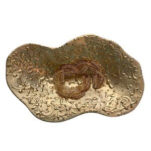 Hand Decorated Weeping Bright Gold 22 K. USA Jewelry Decorative Bowl Siz…